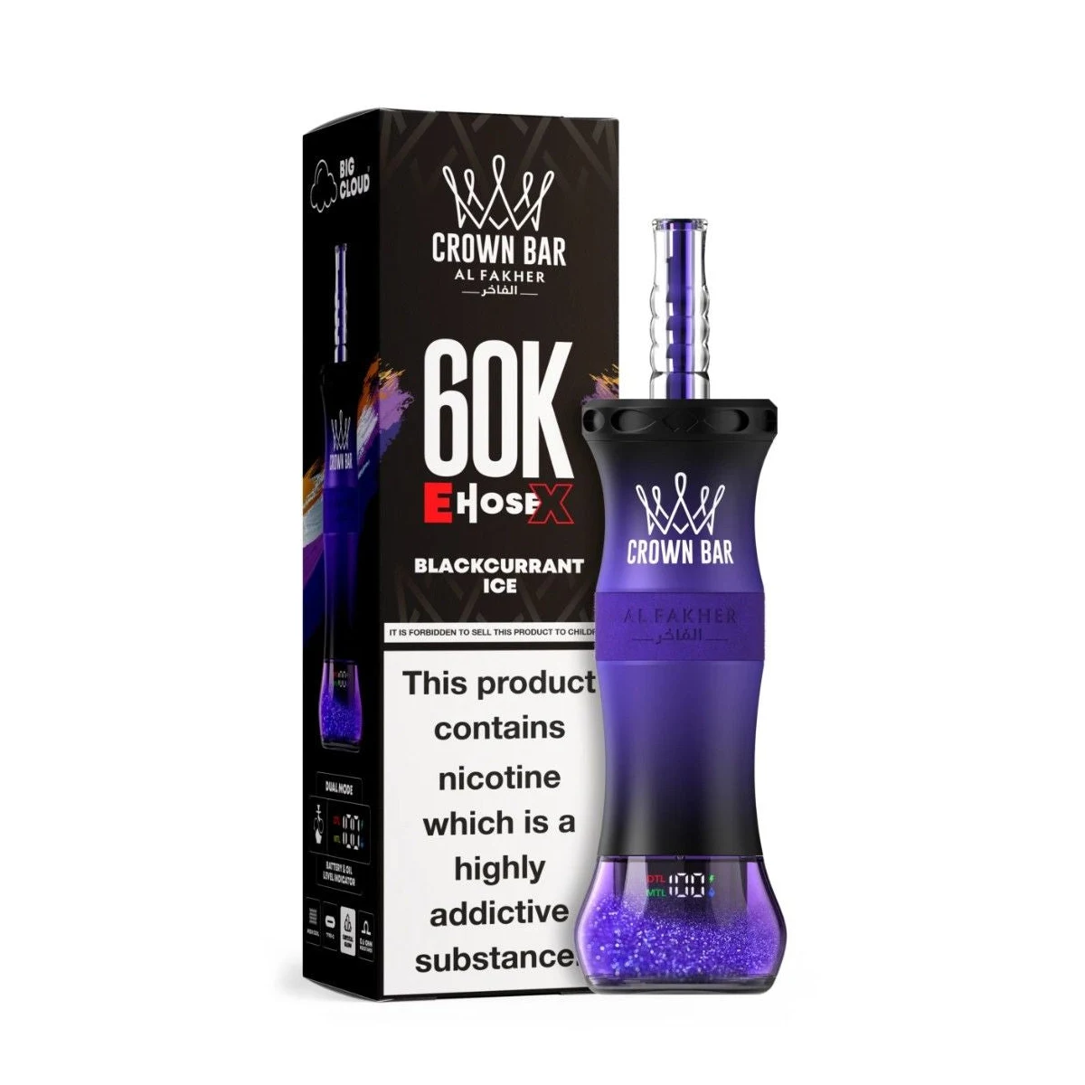 Al Fakher E-Hose X Crown Bar 60000 Puffs Hookah Vape