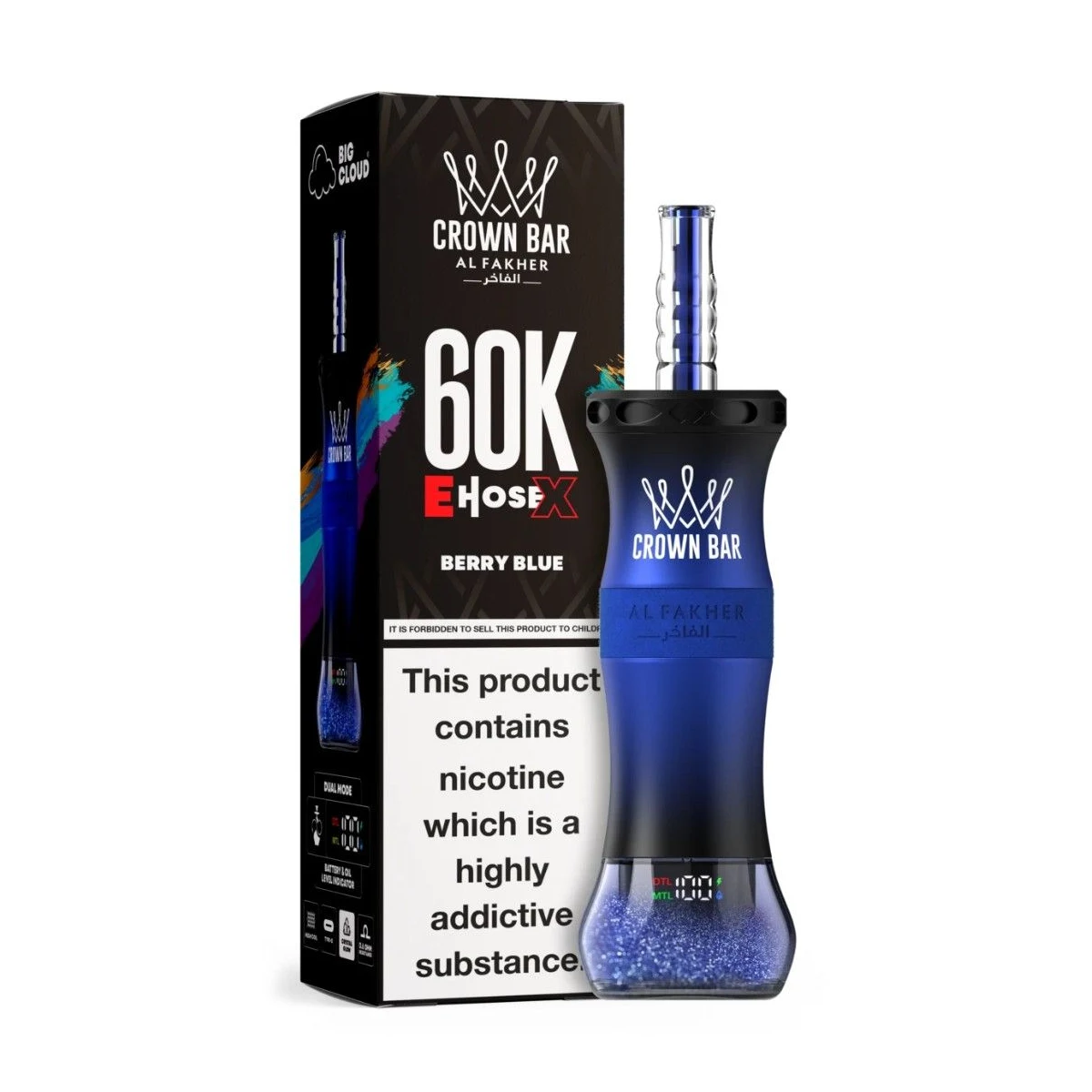 Al Fakher E-Hose X Crown Bar 60000 Puffs Hookah Vape