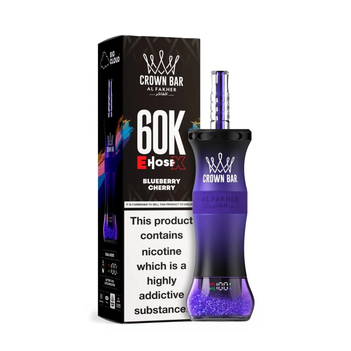 Al Fakher E-Hose X Crown Bar 60000 Puffs Hookah Vape
