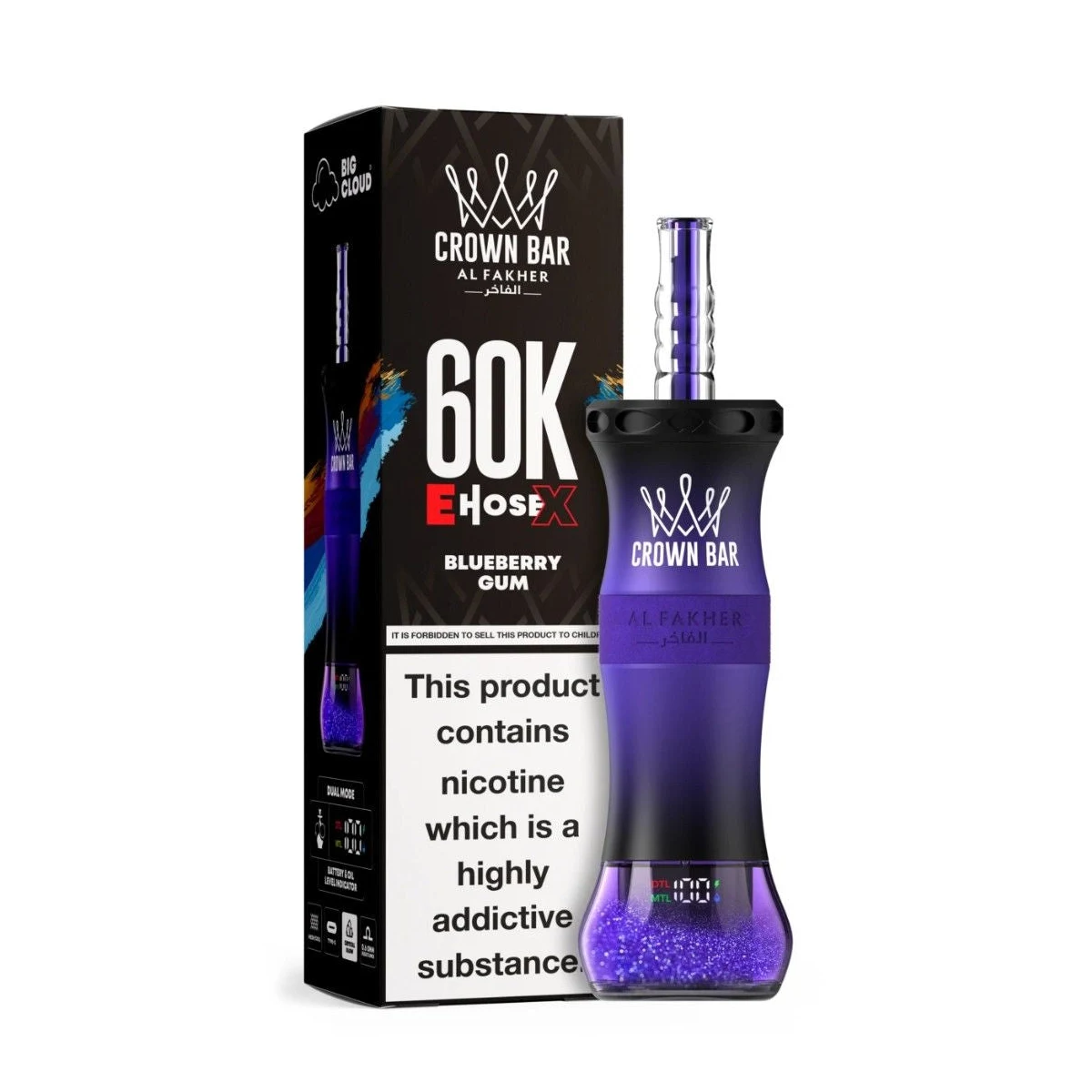 Al Fakher E-Hose X Crown Bar 60000 Puffs Hookah Vape