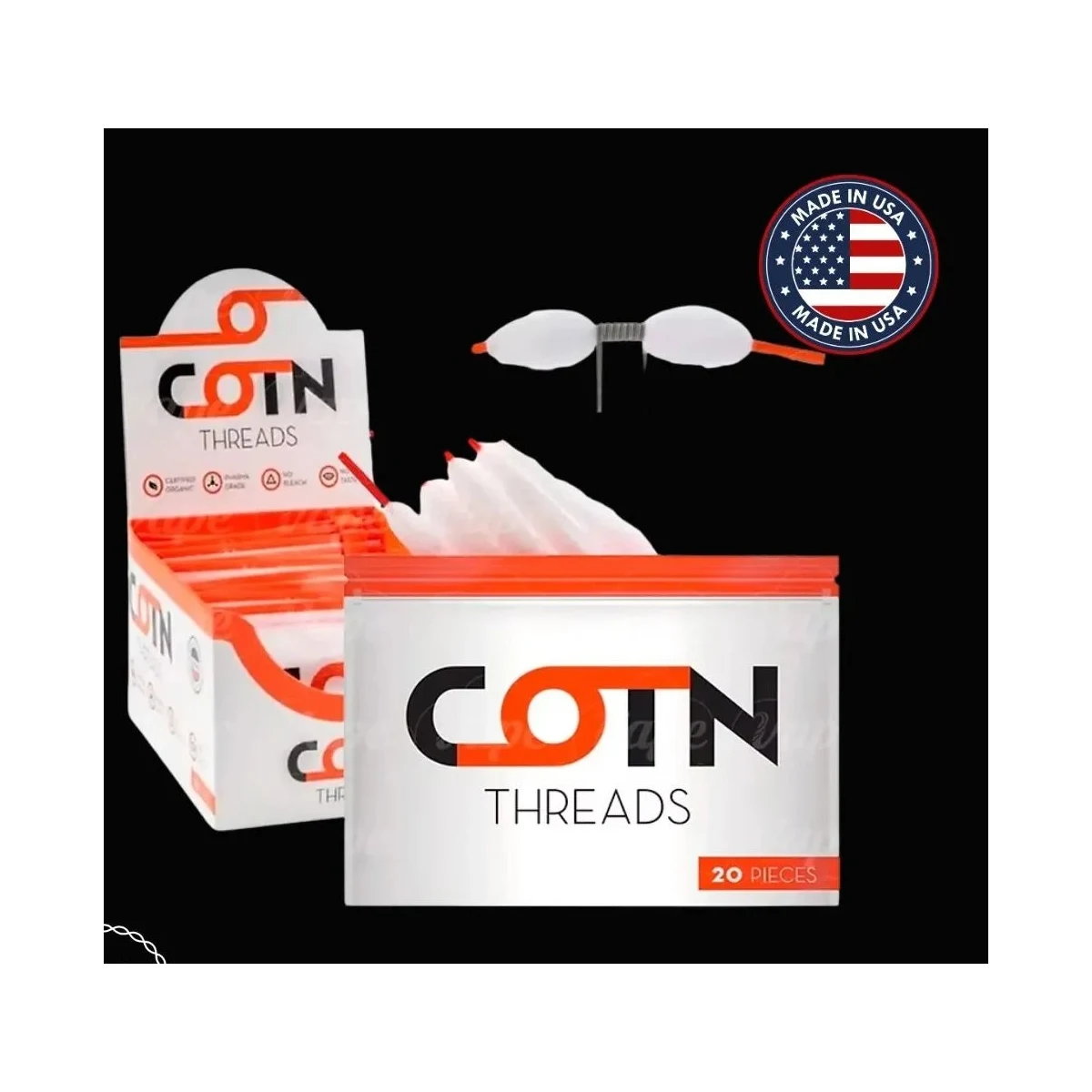 COTN Threads Vape Cotton โ Pre-Cut for 3mm Coils