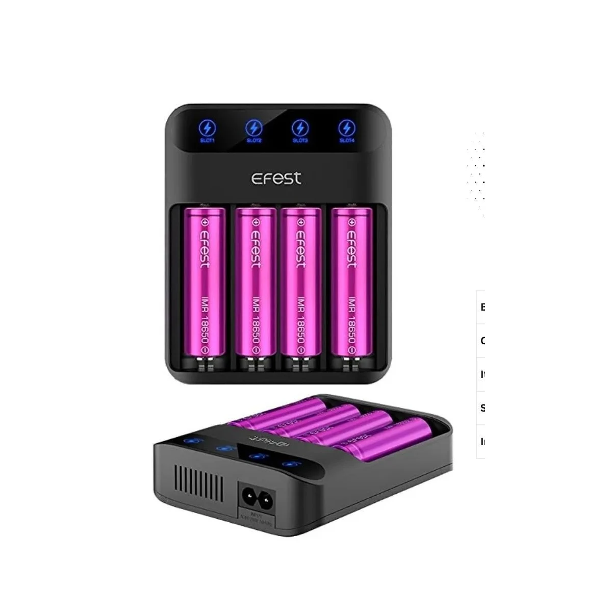 Efest Lush Q4 Battery Charger - 4-Bay 18650/21700