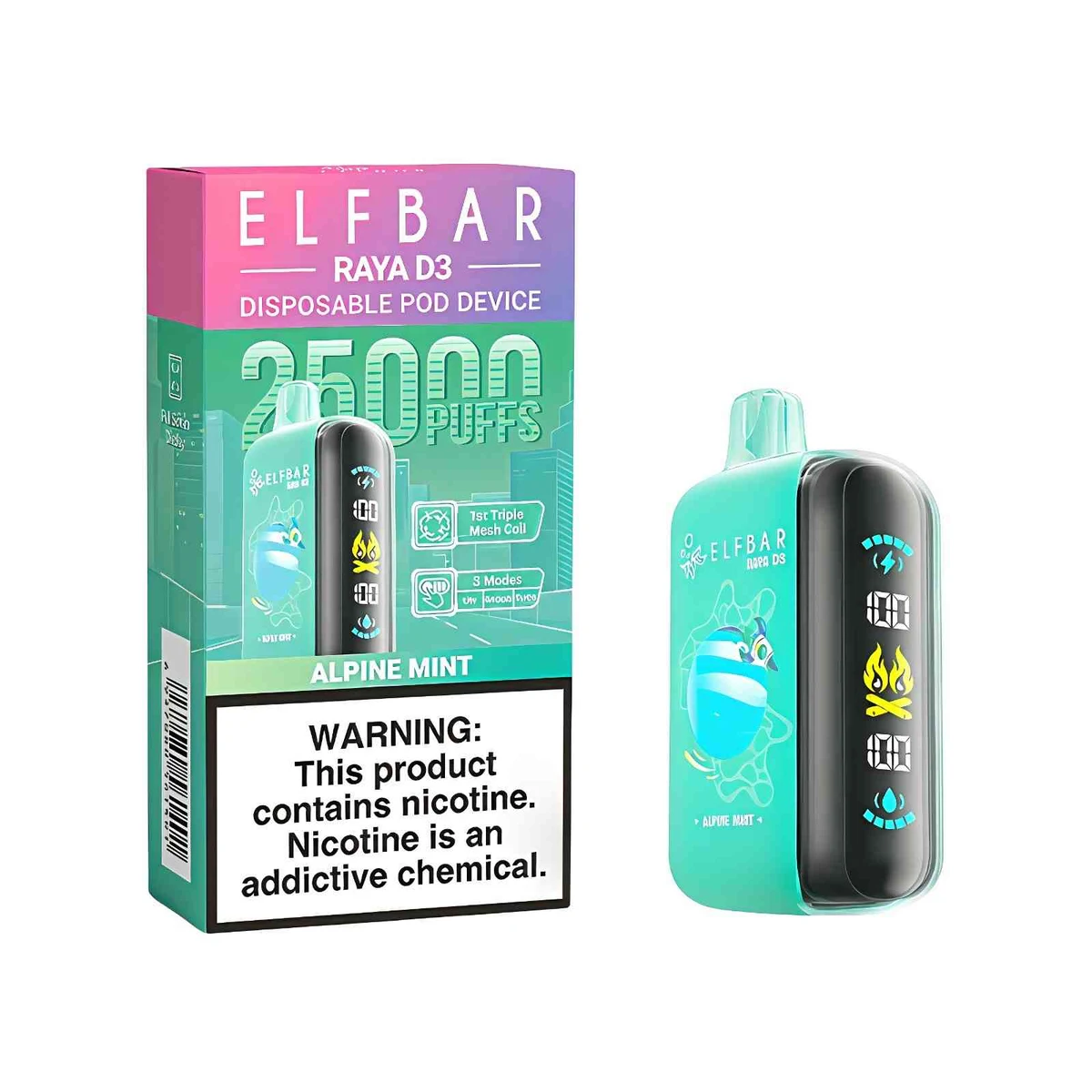 Elf Bar Raya 25000 Puffs Disposable Vape 3 Power Modes