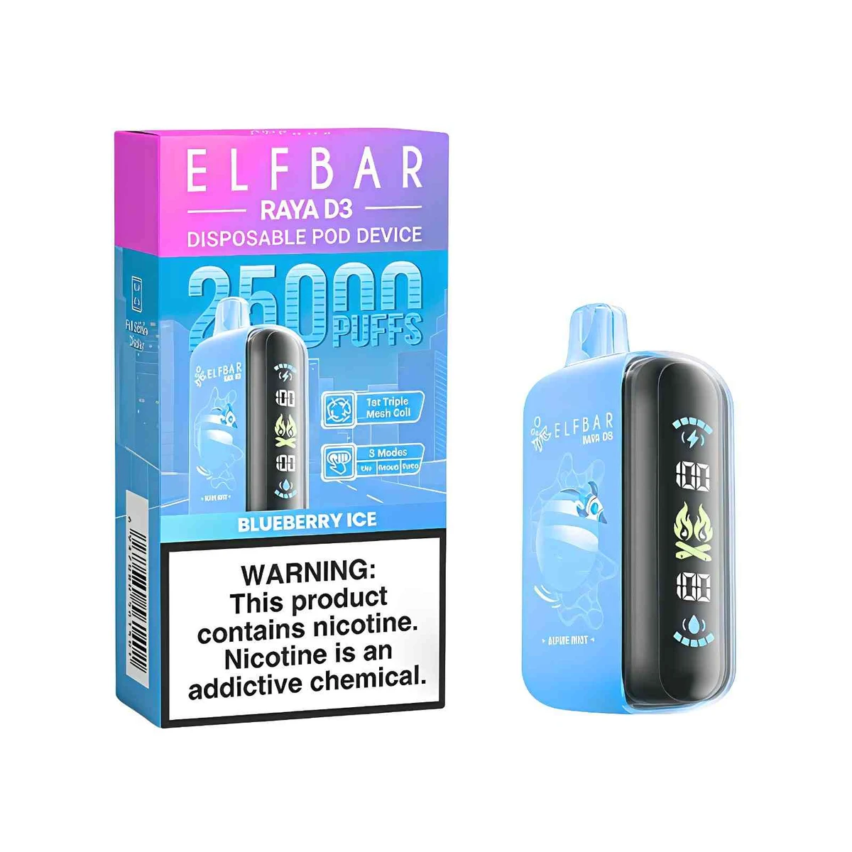 Elf Bar Raya 25000 Puffs Disposable Vape 3 Power Modes