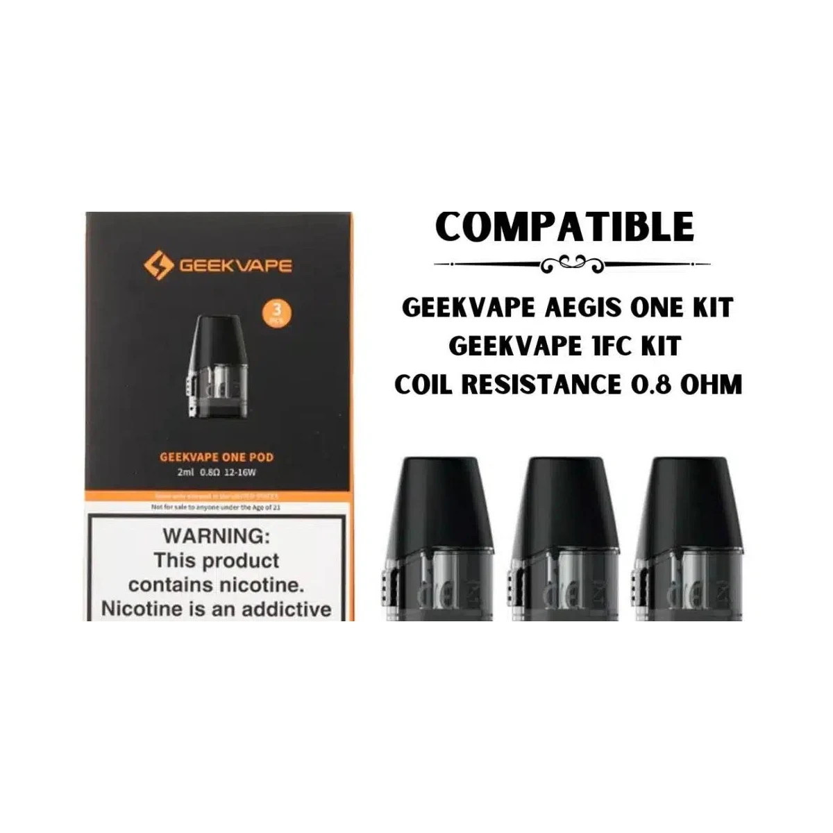GeekVape Aegis One Pod Cartridge - 2ml MTL 3-Pack