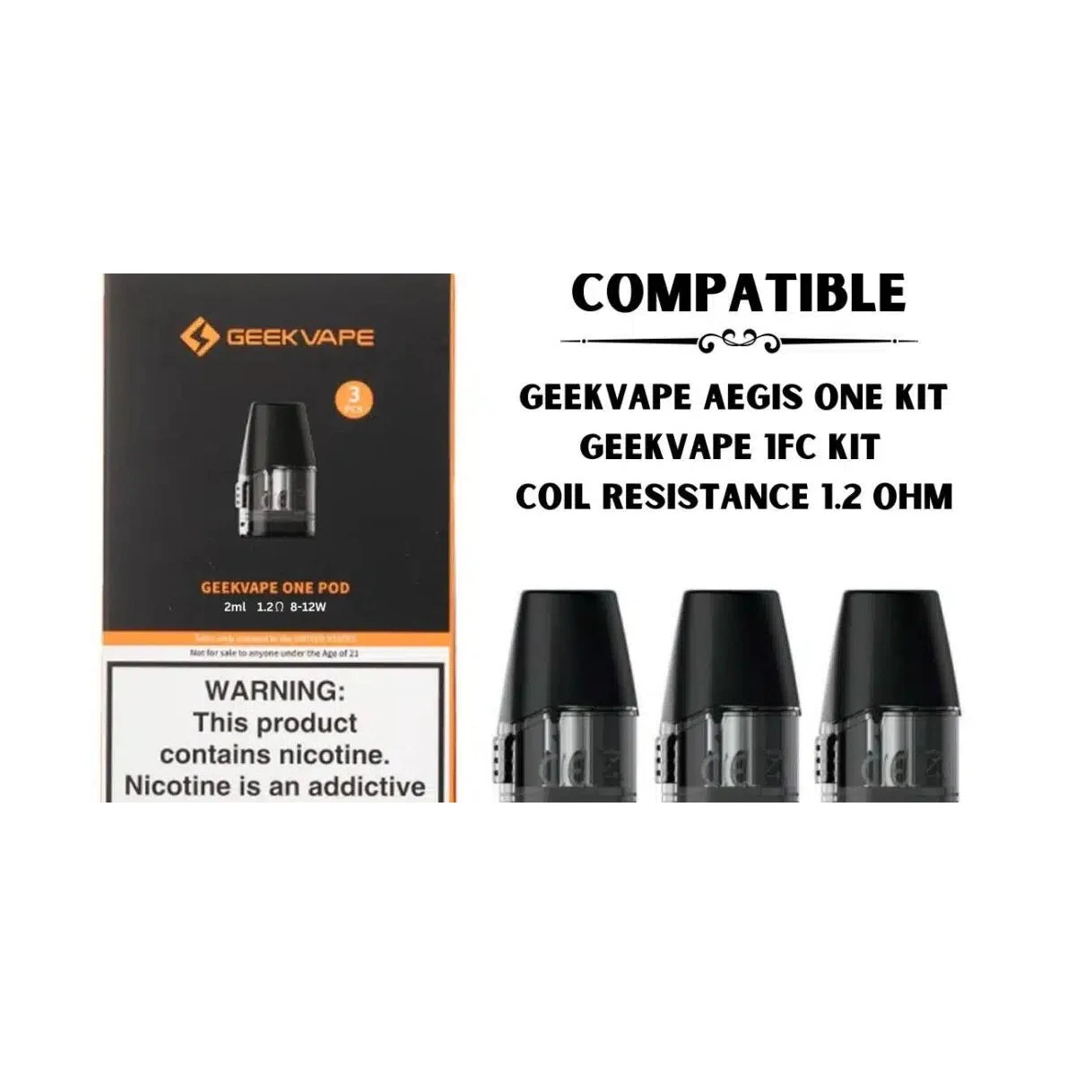 GeekVape Aegis One Pod Cartridge - 2ml MTL 3-Pack