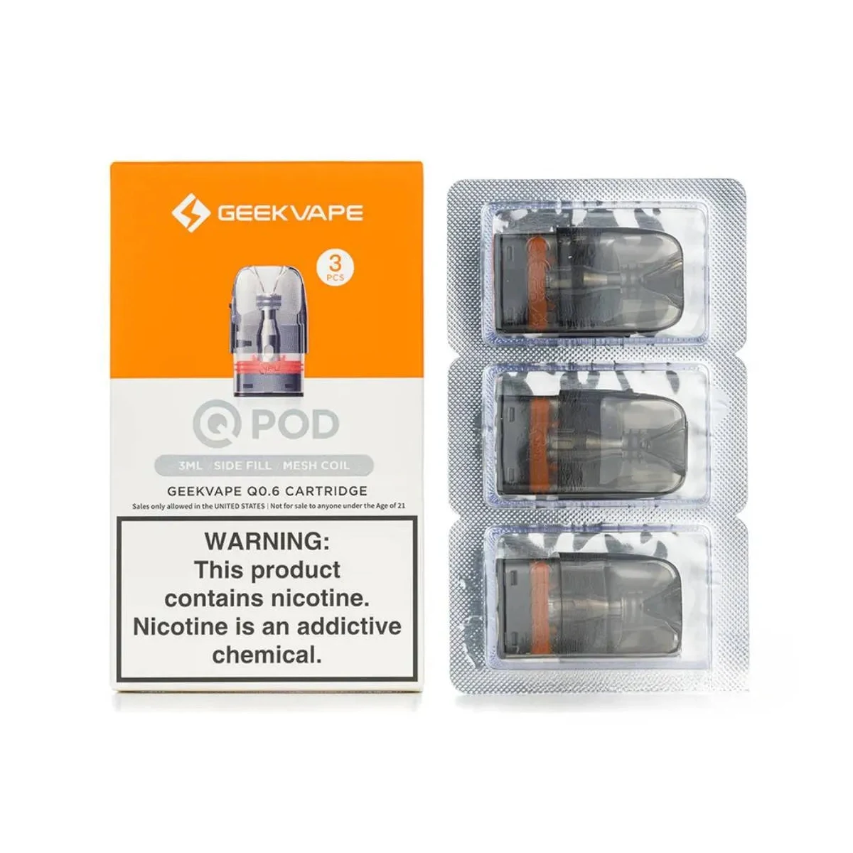 GeekVape Q Pod Cartridge 3ml – 3-Pack Replacement Pods
