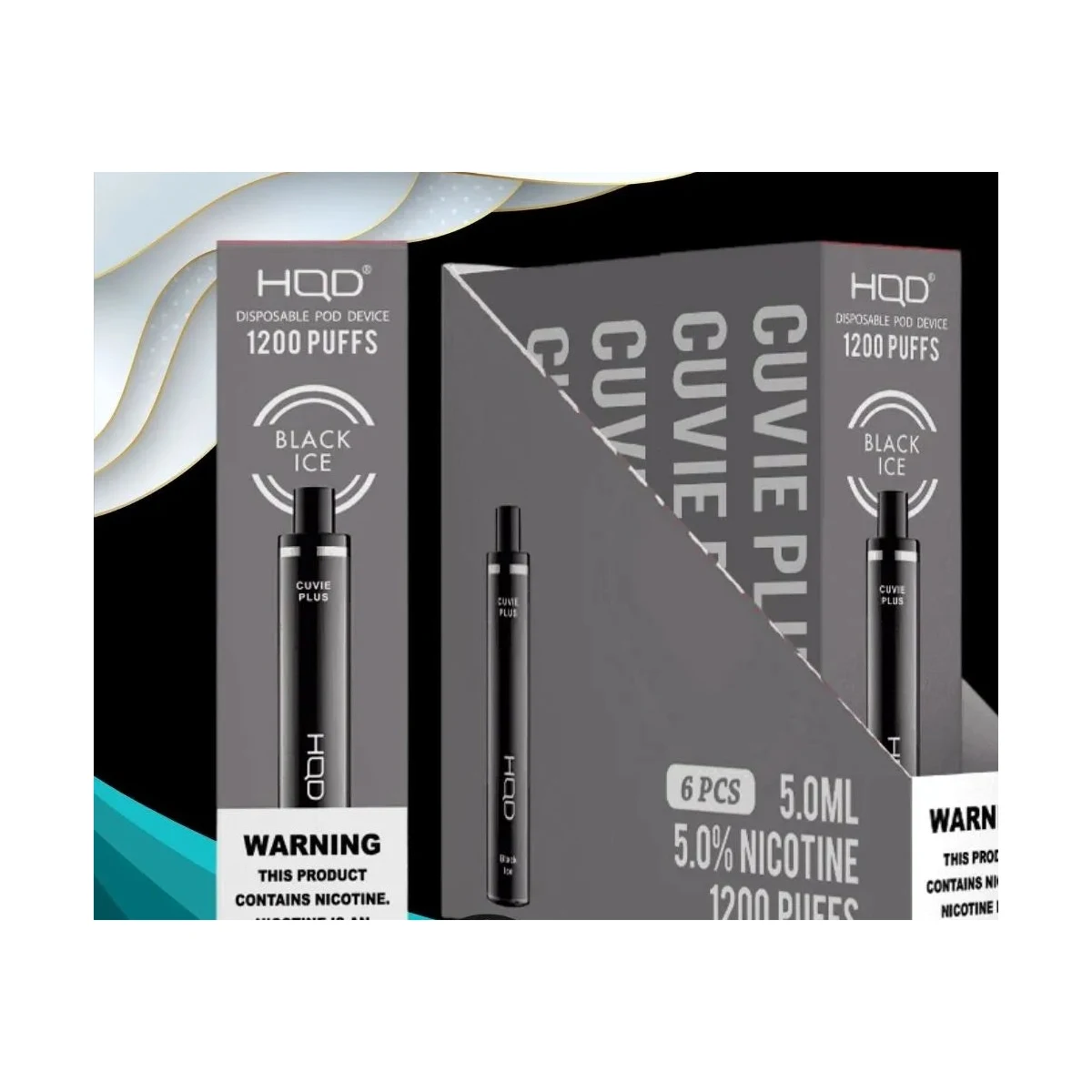 HQD Black Ice Cuvie Plus 1200 Puffs Disposable Vape