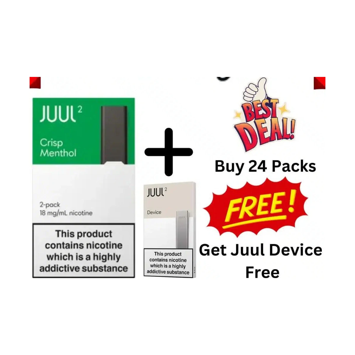 Juul 2 Crisp Menthol Pods 18mg Nicotine Salt E-Liquid