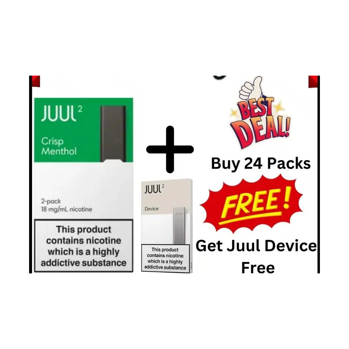 Juul 2 Crisp Menthol Pods 18mg Nicotine Salt E-Liquid