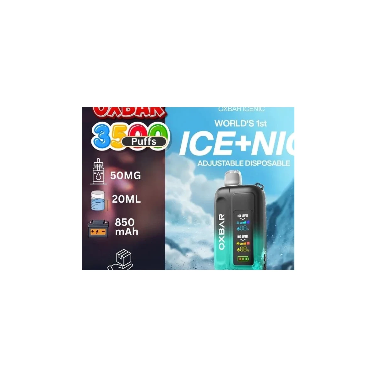 Oxbar 35000 Puffs Ice-Nic Control Disposable 50mg