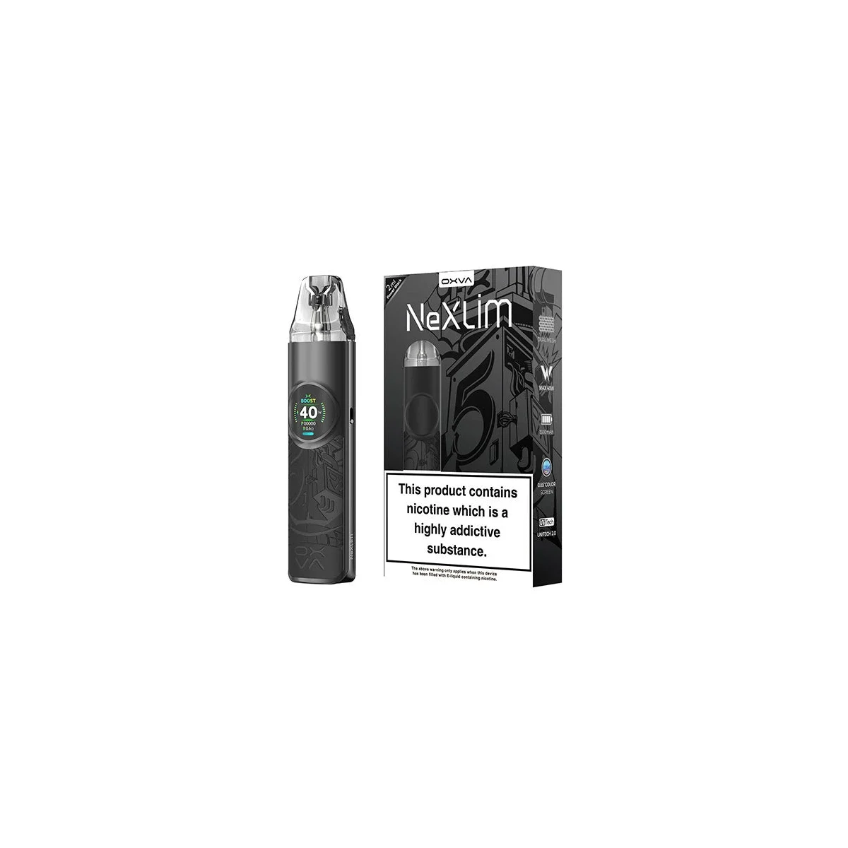 OXVA NeXlim Vape Kit 1500mAh 40W – Color Screen Pod
