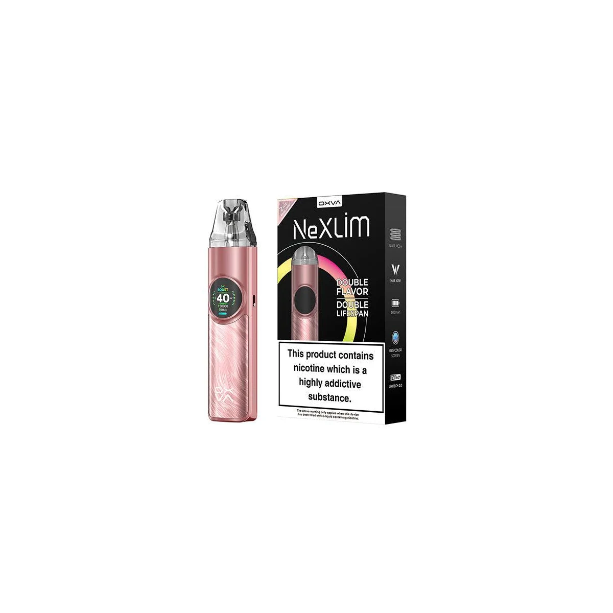 OXVA NeXlim Vape Kit 1500mAh 40W – Color Screen Pod