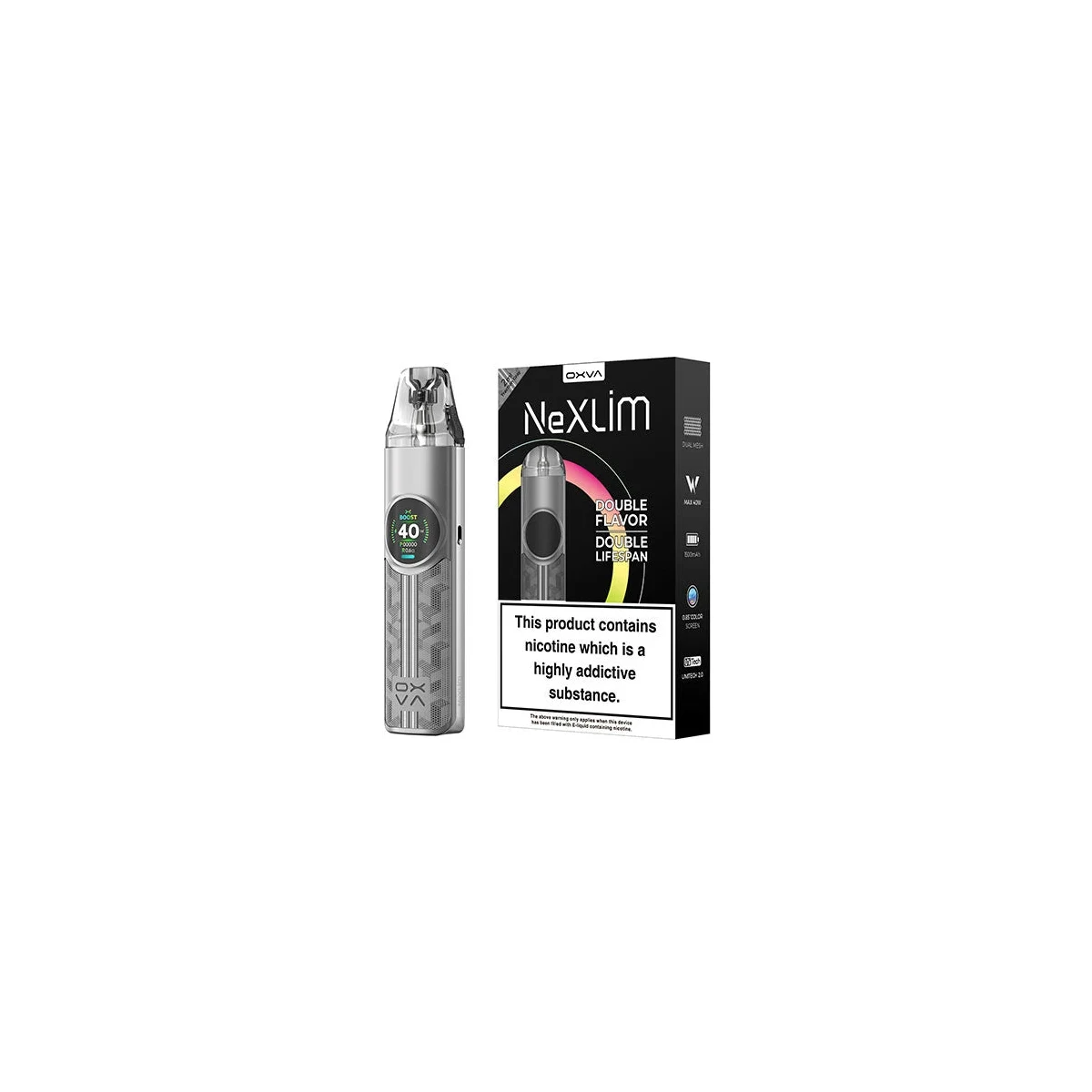 OXVA NeXlim Vape Kit 1500mAh 40W – Color Screen Pod