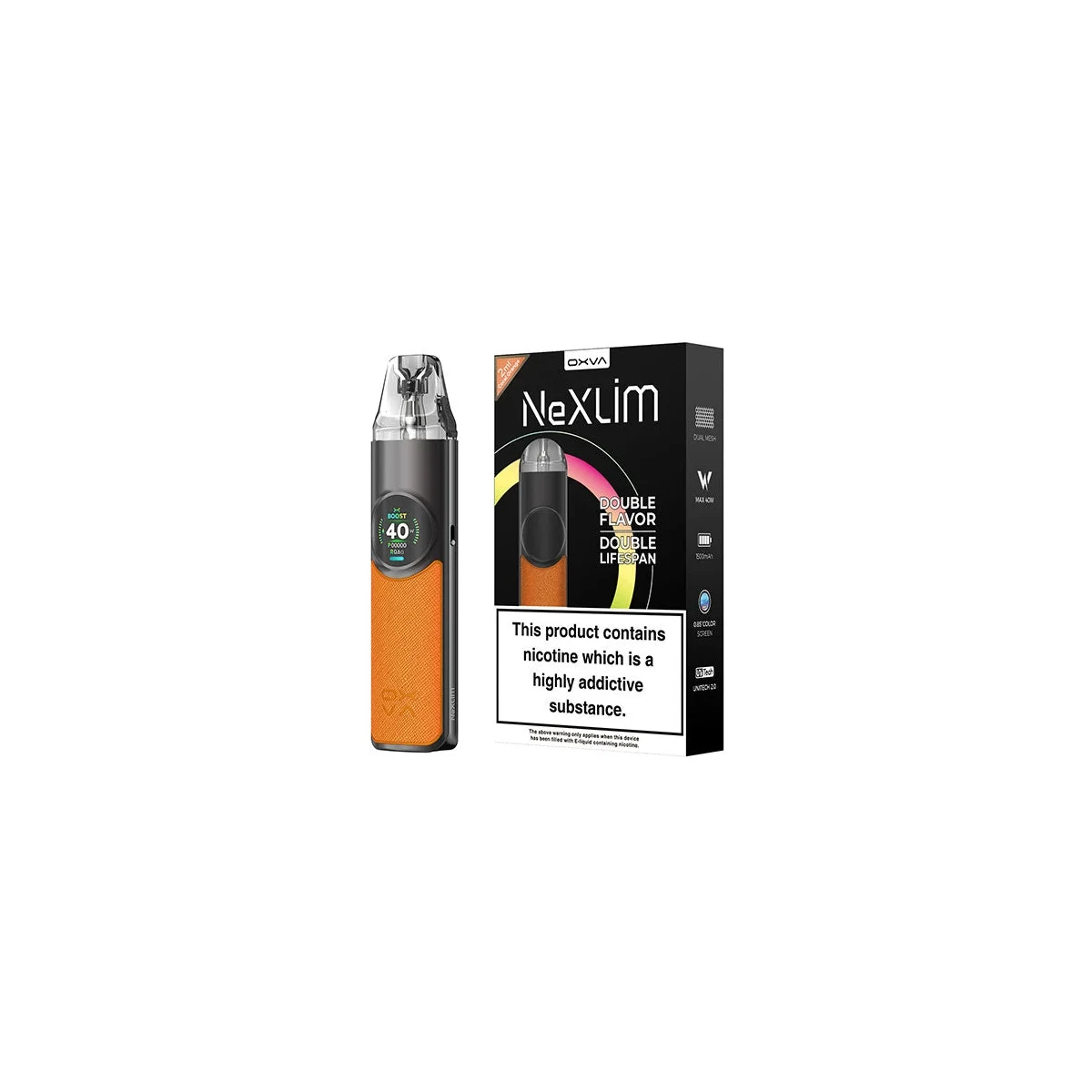 OXVA NeXlim Vape Kit 1500mAh 40W – Color Screen Pod