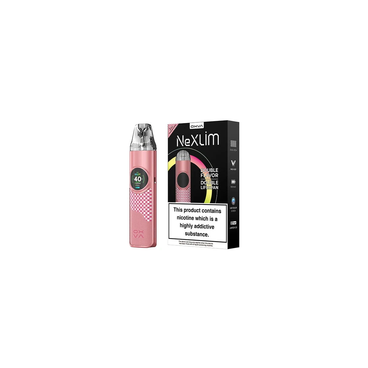 OXVA NeXlim Vape Kit 1500mAh 40W – Color Screen Pod