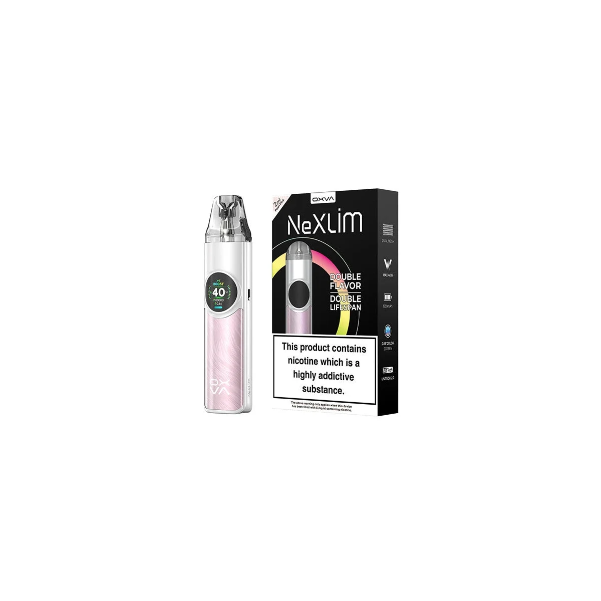 OXVA NeXlim Vape Kit 1500mAh 40W – Color Screen Pod