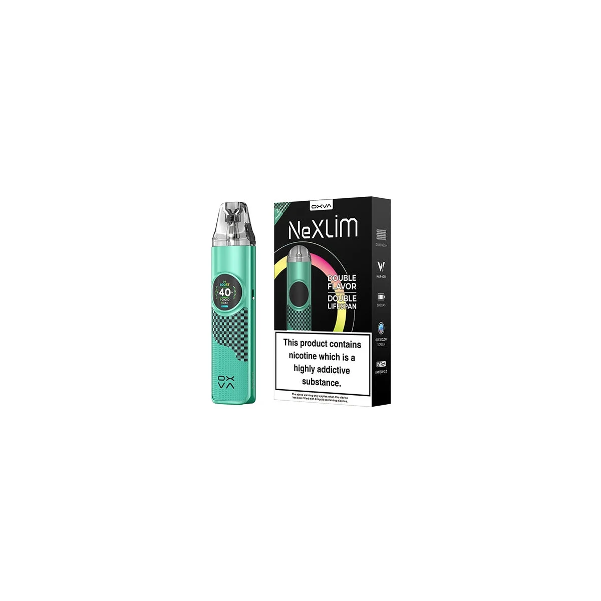 OXVA NeXlim Vape Kit 1500mAh 40W – Color Screen Pod