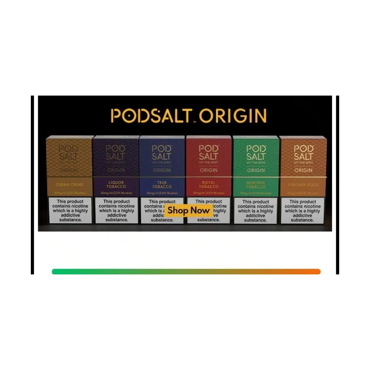 Pod Salt Origin SaltNic 20mg 30ml Tobacco E-Liquid