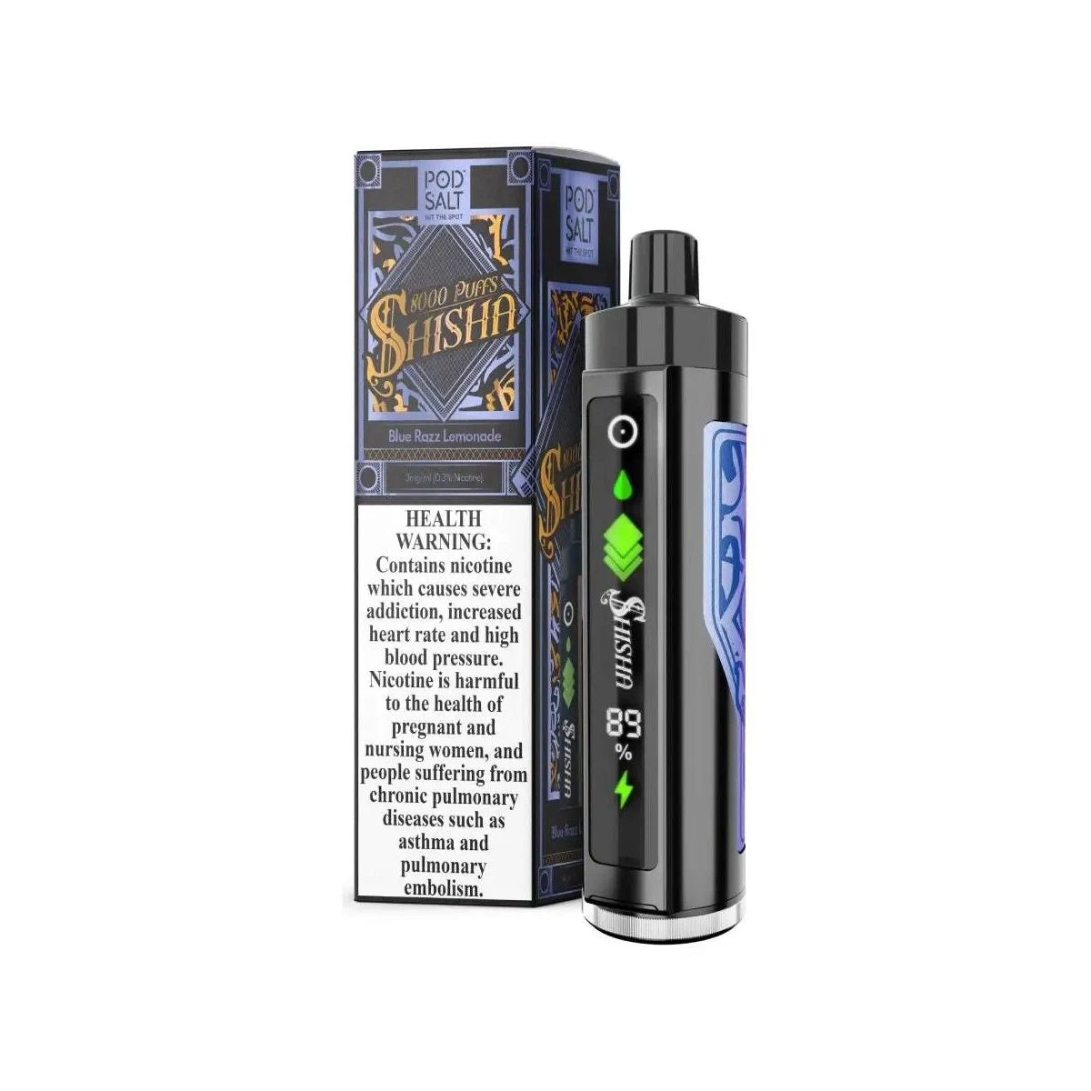 Pod Salt Shisha 8000 Puffs DTL Disposable Vape 3mg