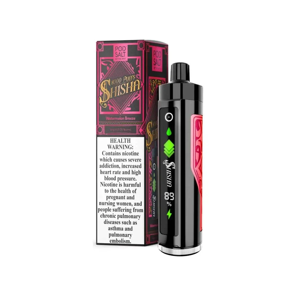 Pod Salt Shisha 8000 Puffs DTL Disposable Vape 3mg