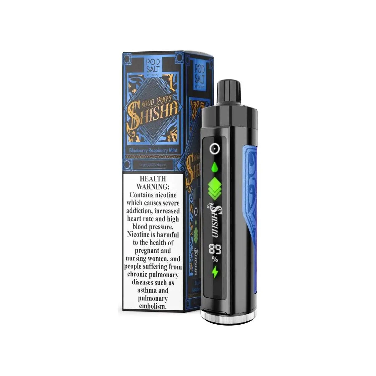 Pod Salt Shisha 8000 Puffs DTL Disposable Vape 3mg