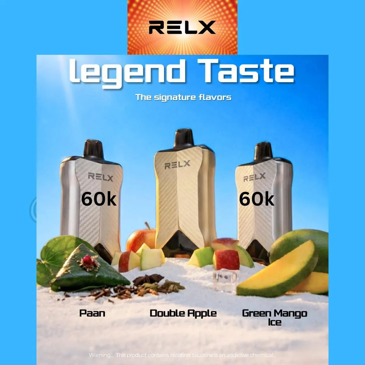 RELX 60000 Puff Disposable Vape 50mg Dual Display