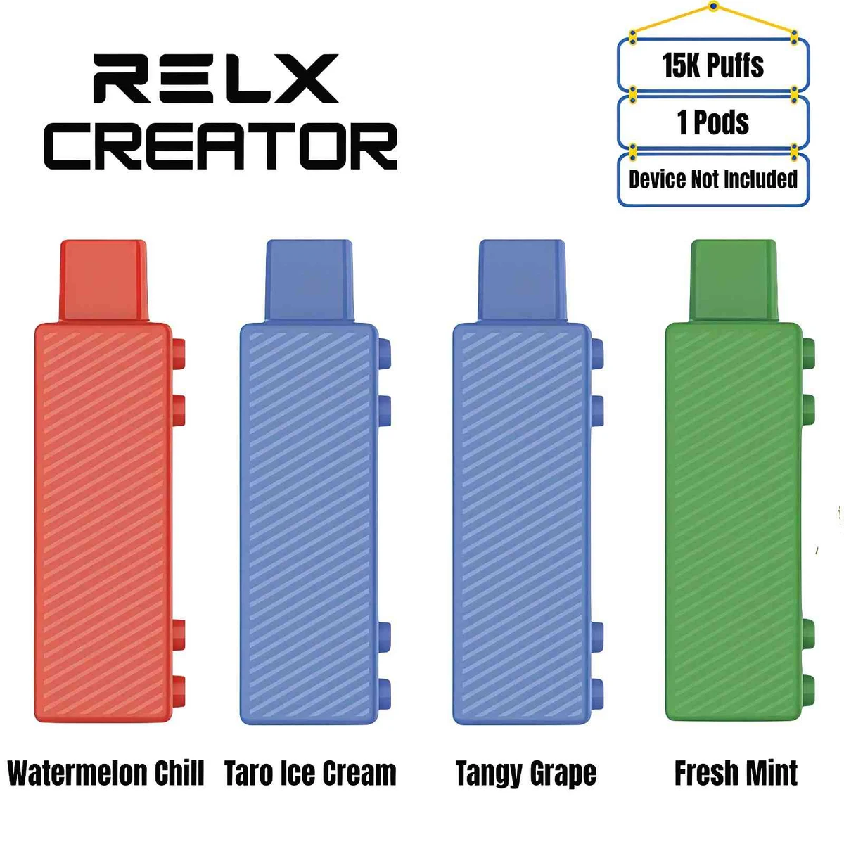 RELX Creator Replacement Pods - 15,000 Puffs, 30mg