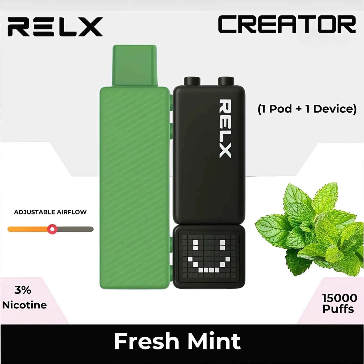 RELX Creator Starter Kit - 15,000-Puff Pod System, 30mg