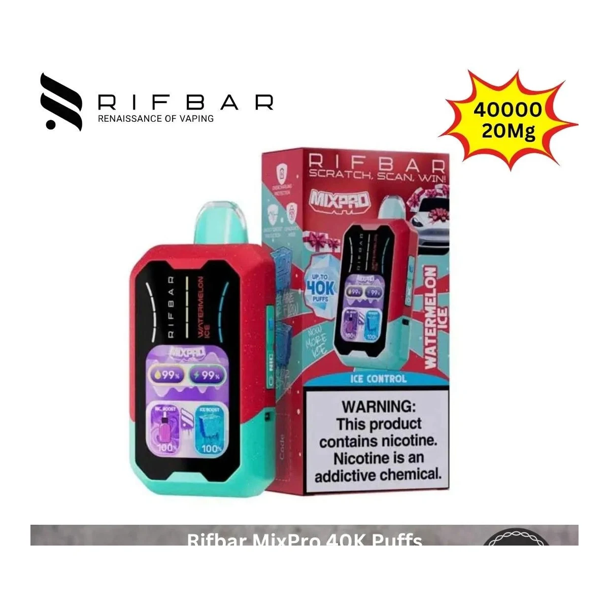 Rifbar MixPro 40K 50mg Disposable Vape – Adjustable Nicotine