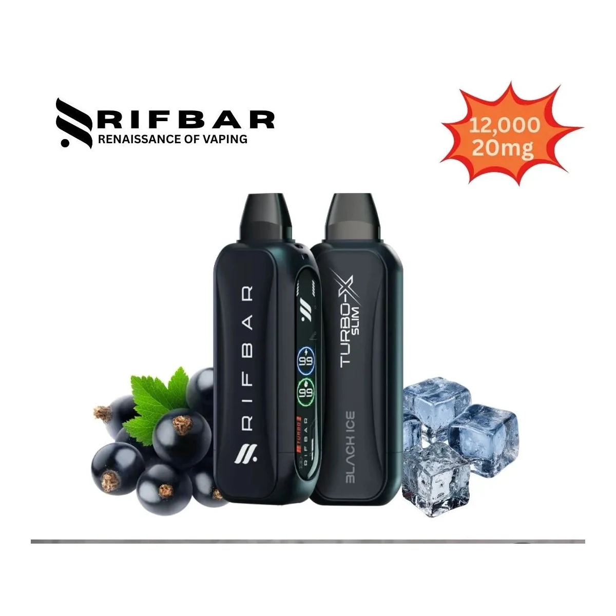 Rifbar Turbo-X Slim 12000 Puffs Disposable Vape 20mg