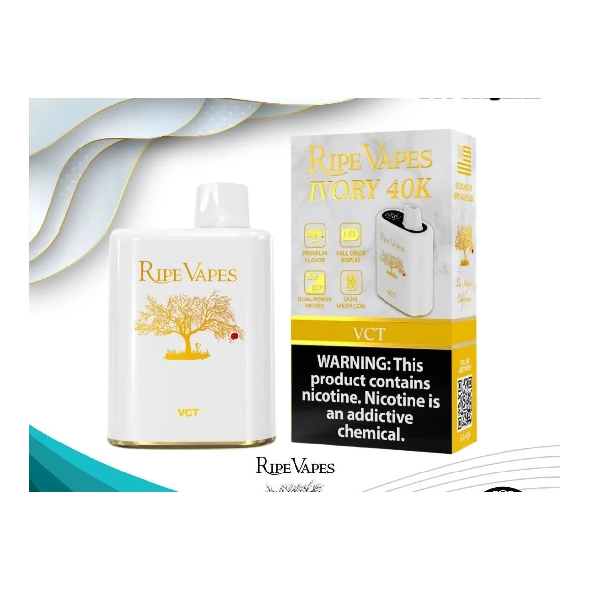 Ripe Vapes Ivory 40K Disposable Vape – 850mAh 20mg