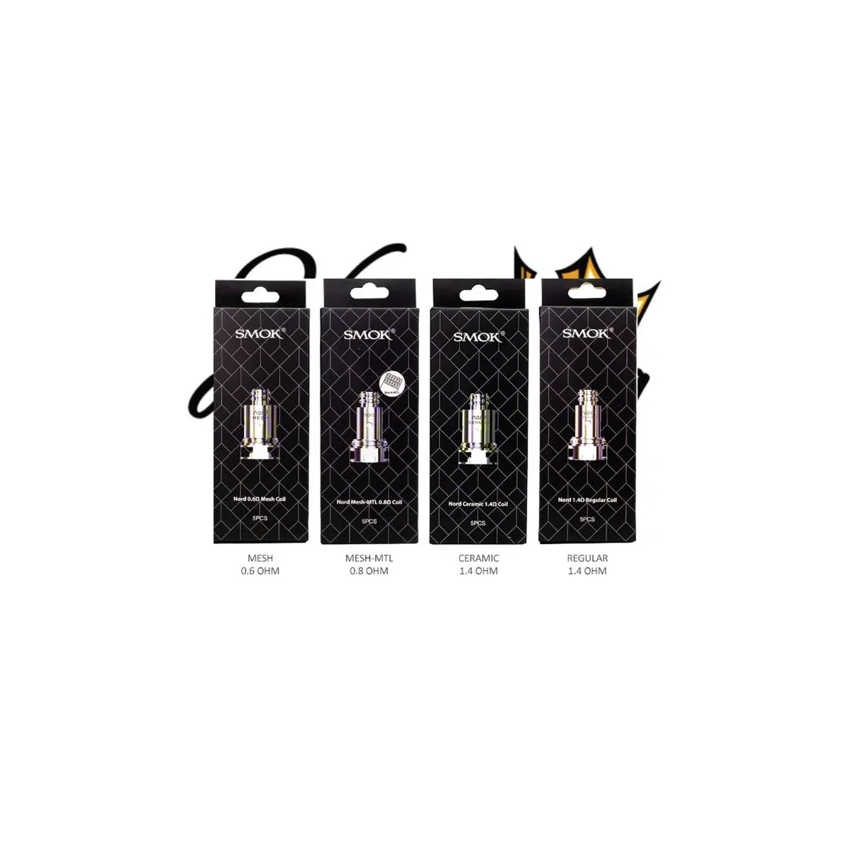 SMOK Nord Replacement Coils 5-Pack โ Multi-Resistance