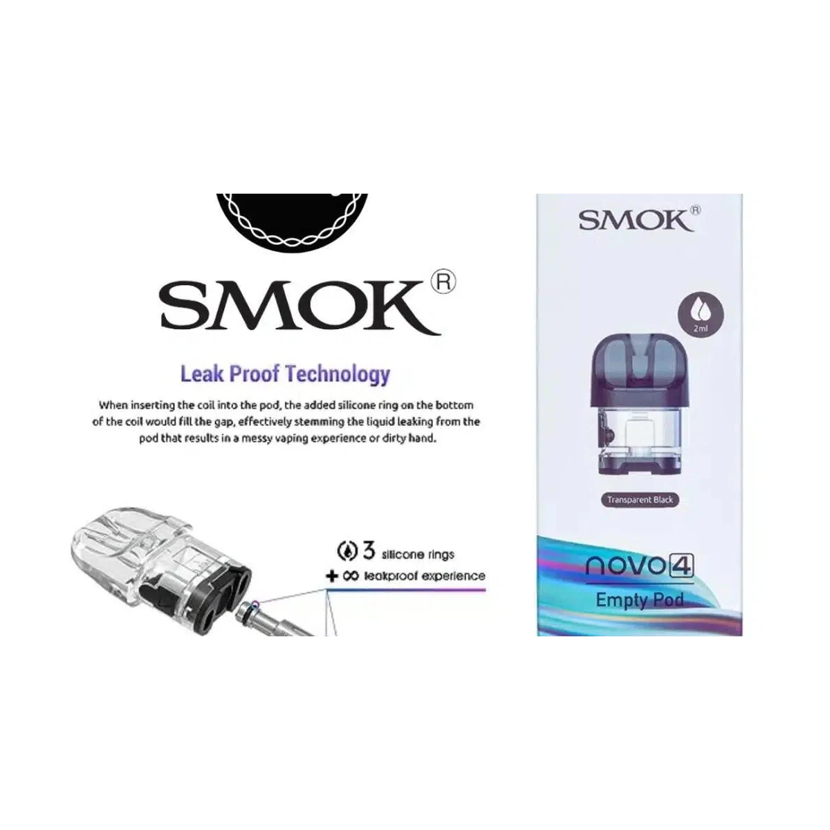 SMOK Novo 4 Replacement Pods 3-Pack – 2ml LP1 Coil