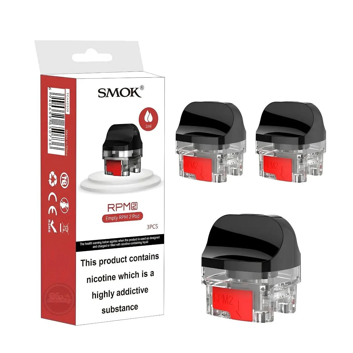SMOK RPM 2 Empty Pod Cartridge, 7ml Capacity, 3-Pack