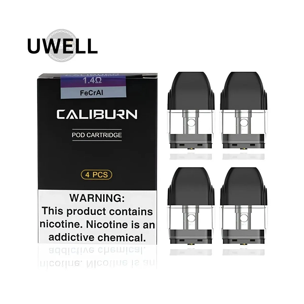 Uwell Caliburn Pod Cartridges 1.4ฮฉ โ 4-Pack Replacement