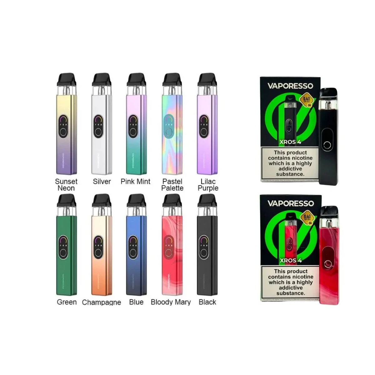 Vaporesso Xros 4 Pod Kit – 1000mAh Adjustable Airflow Vape