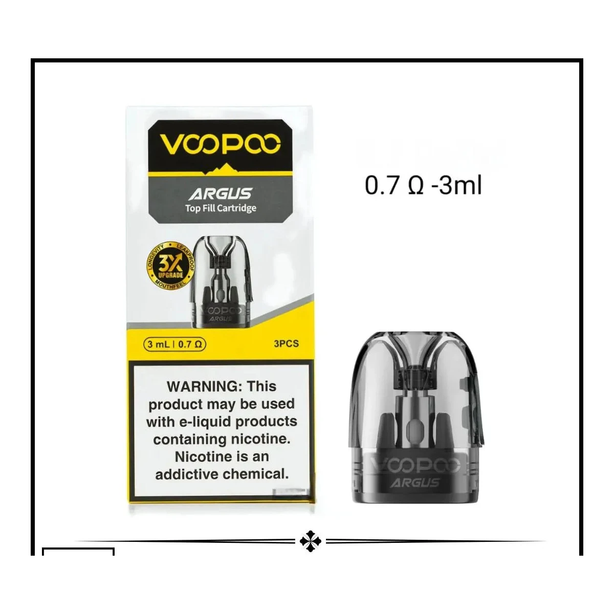 VooPoo Argus Pod Cartridges 3ml – MTL & RDL Coil Options