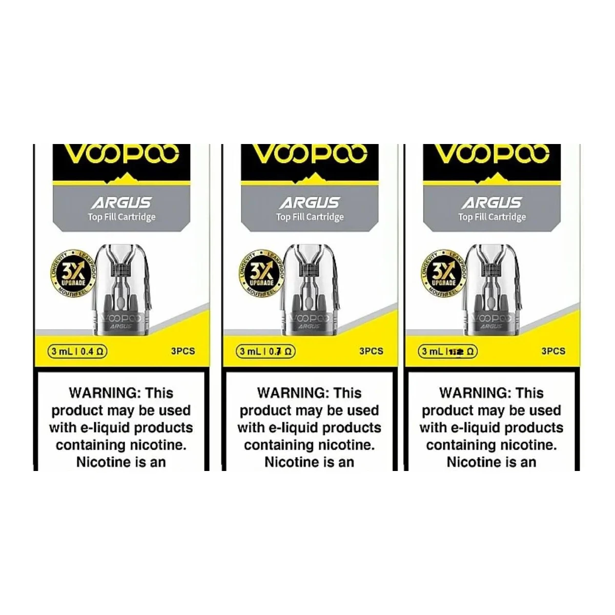 VooPoo Argus Pod Cartridges 3ml – MTL & RDL Coil Options