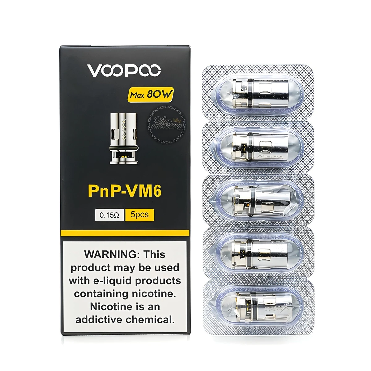 VooPoo PnP Replacement Coils - 5-Pack, All Resistances
