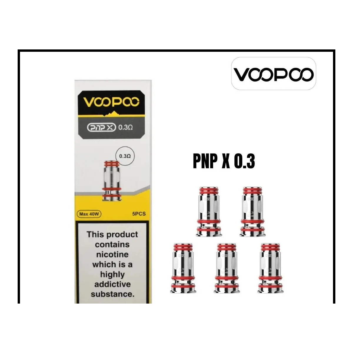 VooPoo PnP X Coils Pack of 5 - Push-Fit Replacement Coils