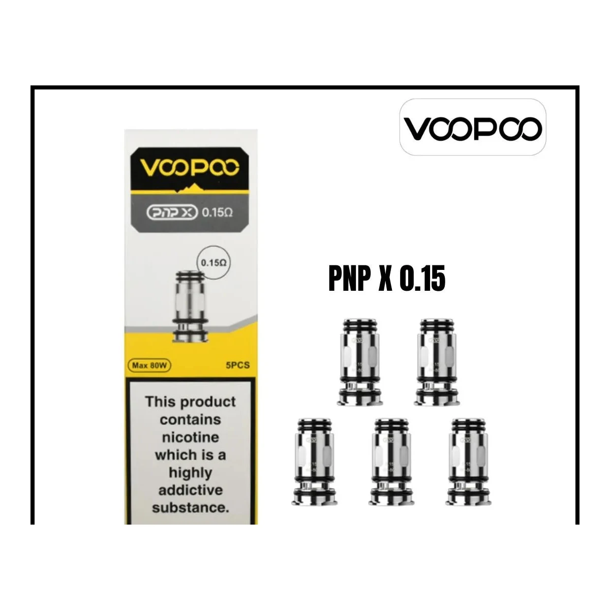 VooPoo PnP X Coils Pack of 5 - Push-Fit Replacement Coils