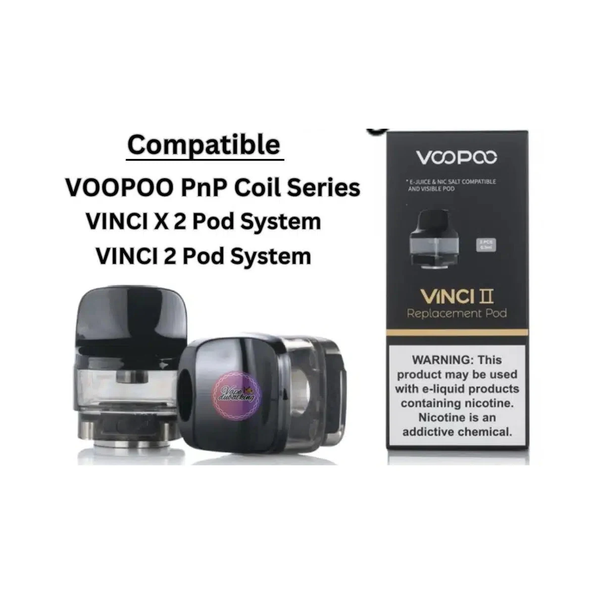 VooPoo Vinci 2 Replacement Pods Side-Fill PnP Coil 2-Pack
