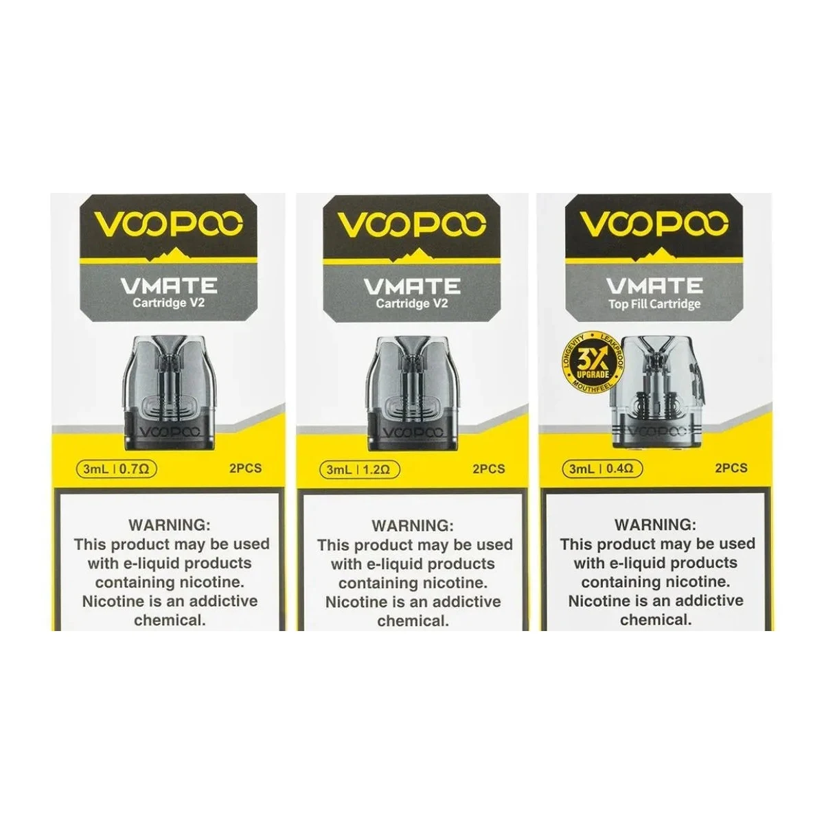 VooPoo Vmate V2 Pod Cartridge โ 3ml Side-Fill, 2-Pack