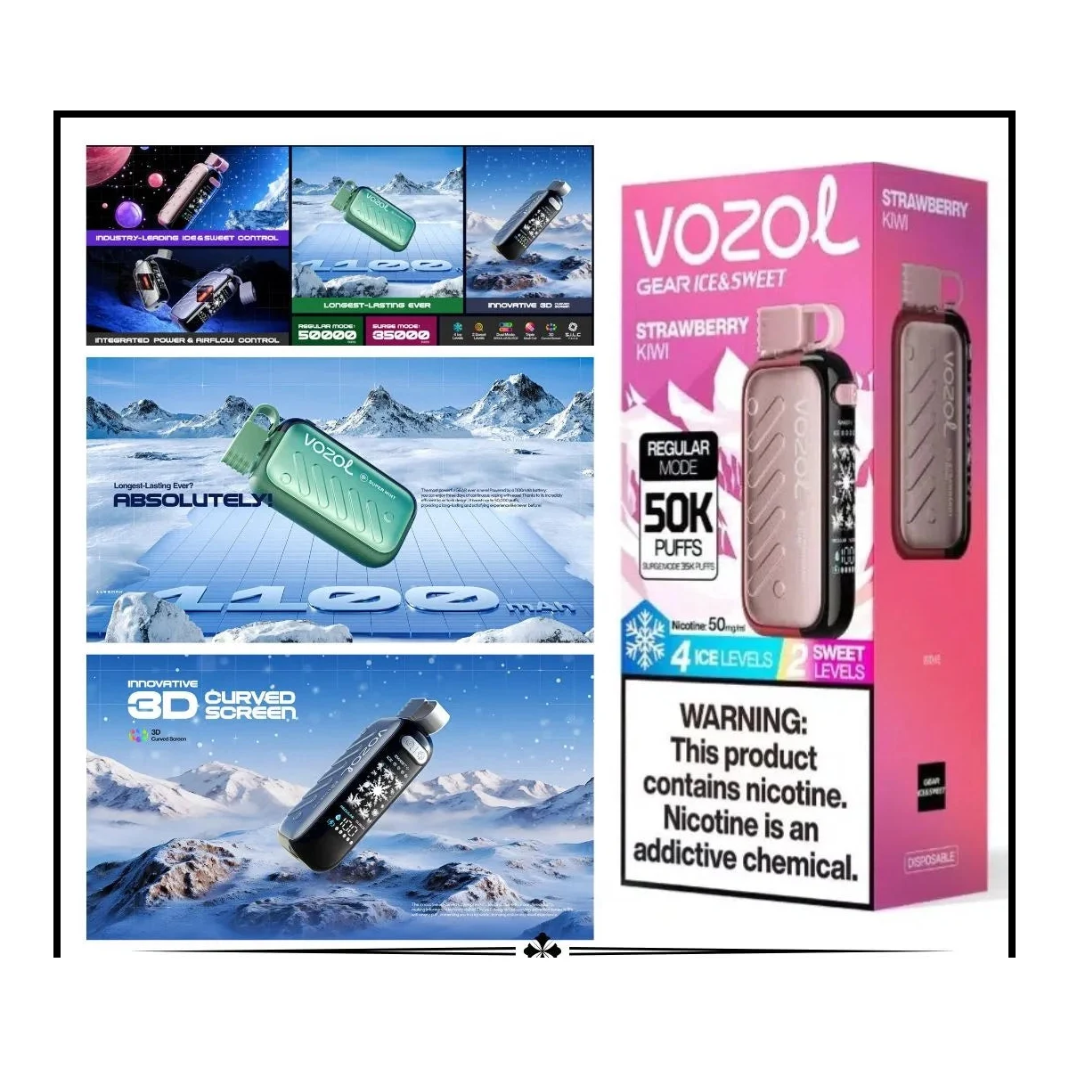 Vozol Gear Ice & Sweet 50000 Puffs Disposable Vape