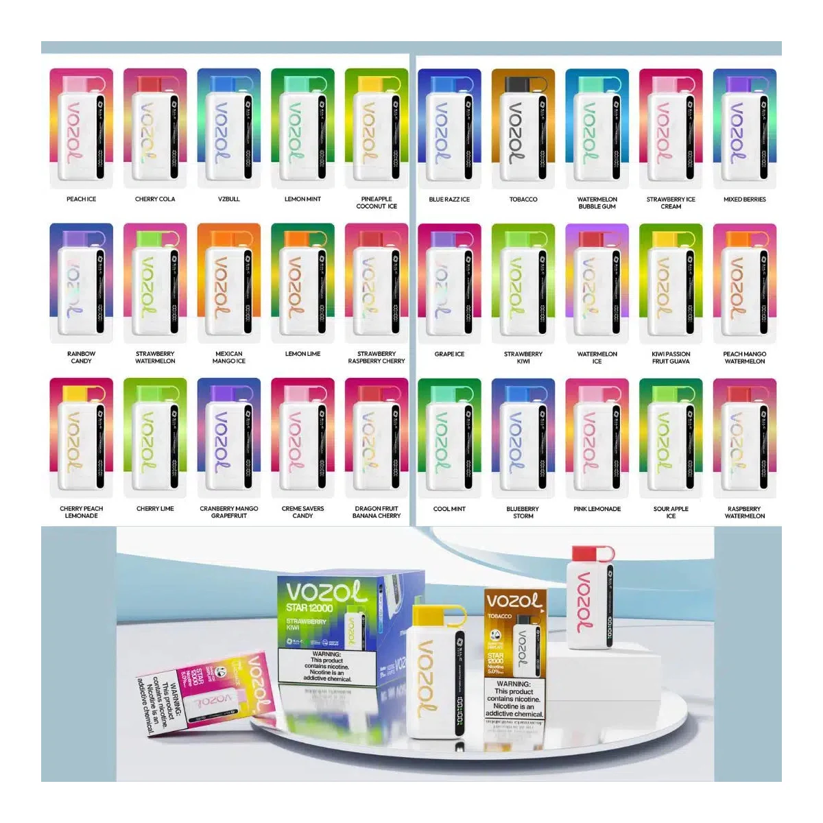 Vozol Star 12000 Puffs Disposable Vape 5% Nicotine