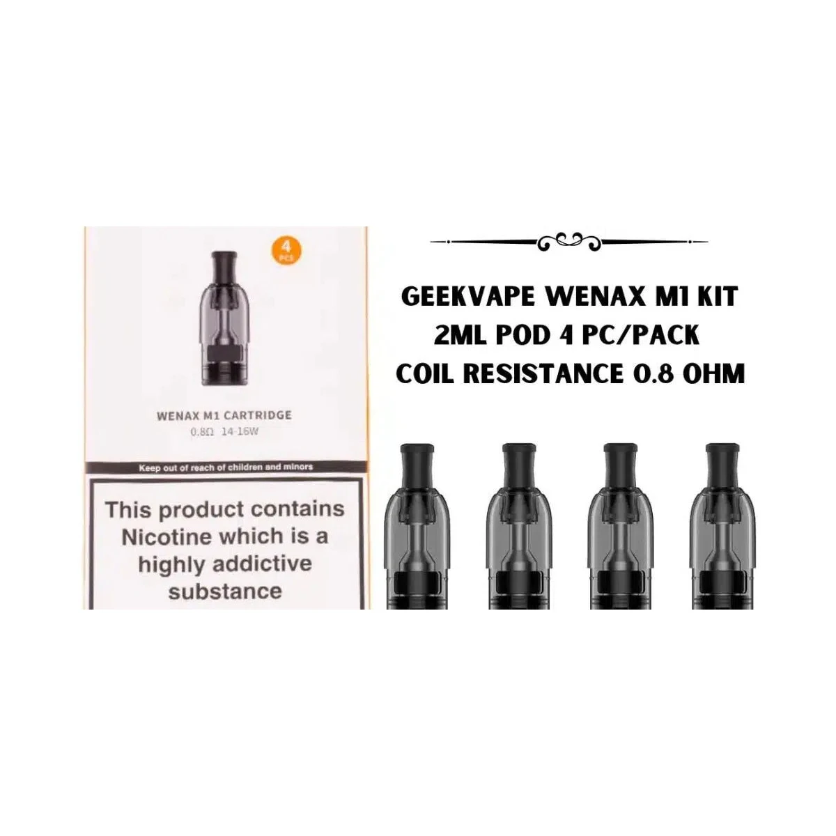 GeekVape Wenax M1 Pod Cartridge - 2ml MTL Vape Pods