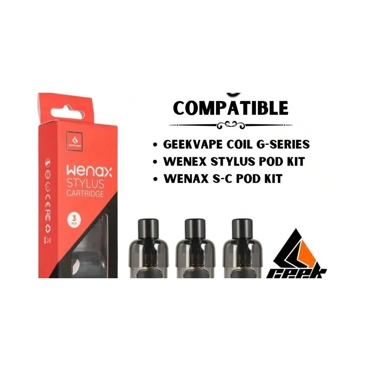 GeekVape Wenax Stylus Replacement Pod Cartridge 3-Pack